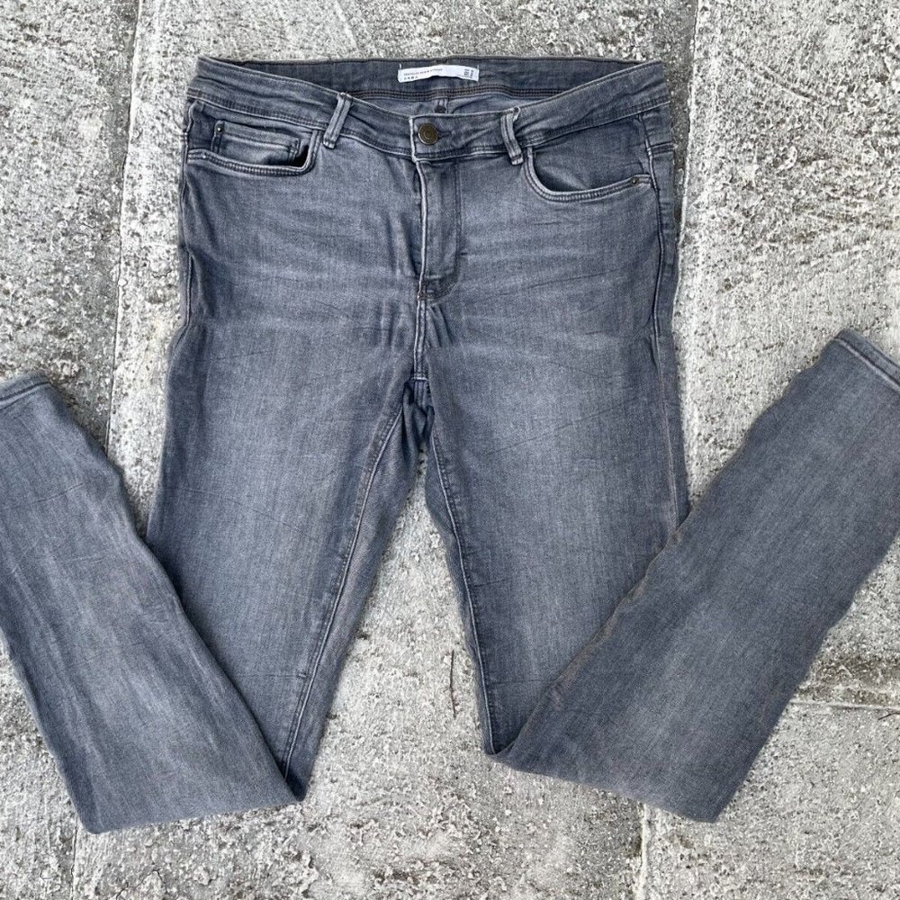 ZARA Women Jeans Denim Jeans Slim Fit Trafaluc Denim Charcoal Blac Size 10 30X30